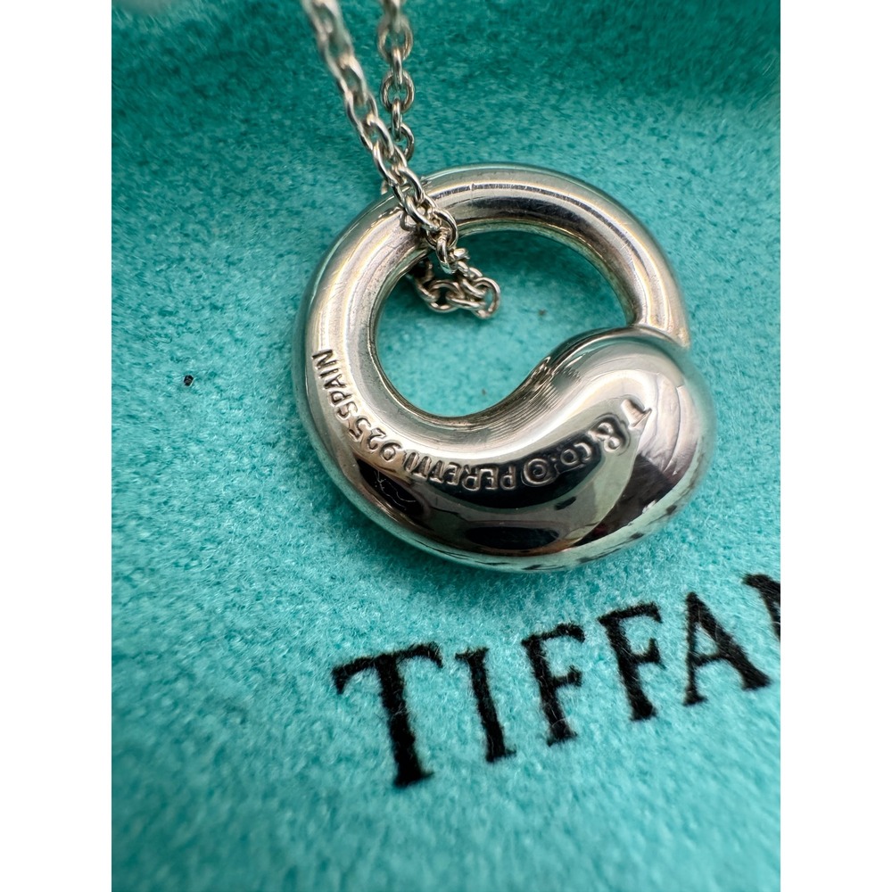 Tiffany & Co Elsa Peretti Eternal Circle Necklace Sterling Silver 925 Spain - Picture 3 of 8
